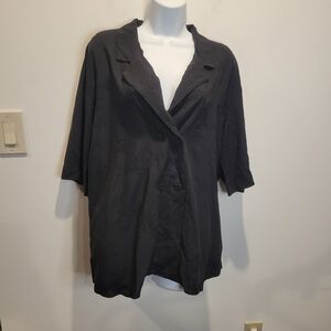 Ines de la fressange x uniqlo size L black on black embroidery blouse